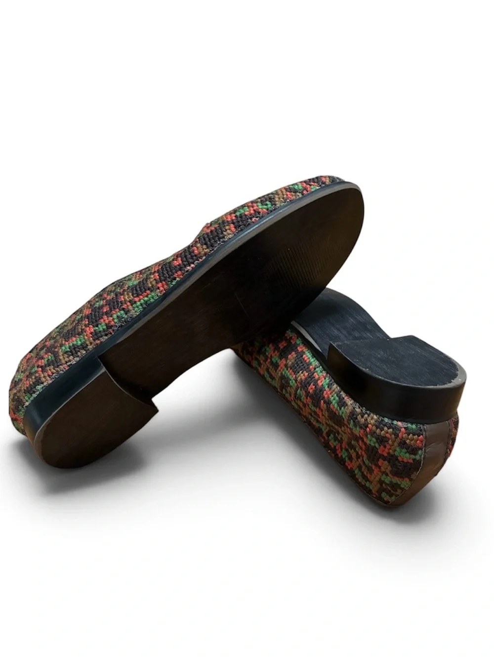 By Paige Needlepoint Loafers Flats Brown Multi 8